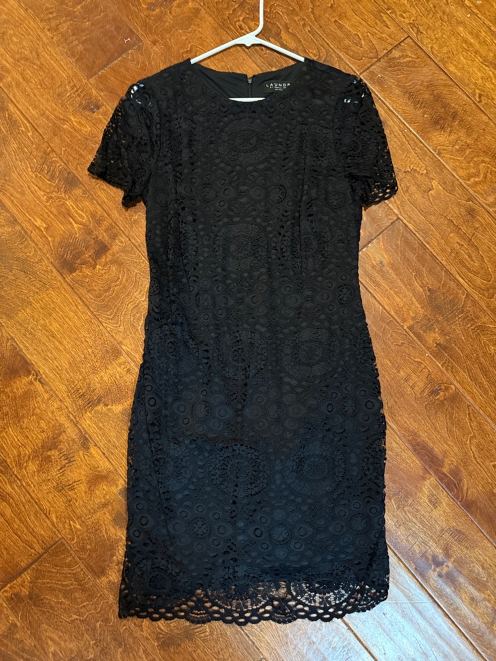 Laundry By Shelli Segal Black Crochet Lace Mini Dress